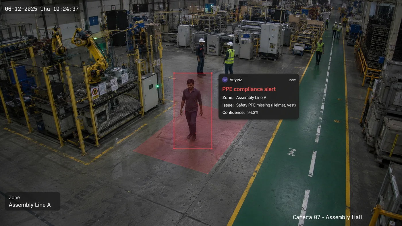 Manufacturing safety gear monitoring